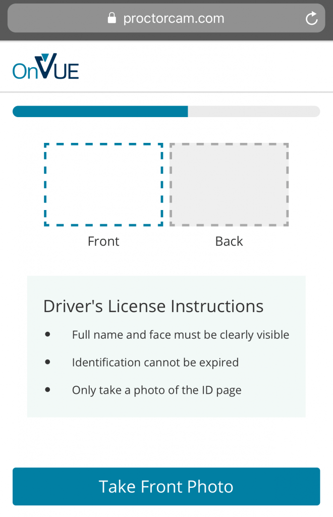 Pearson VUE System Test - ProtoctorCam Mobil