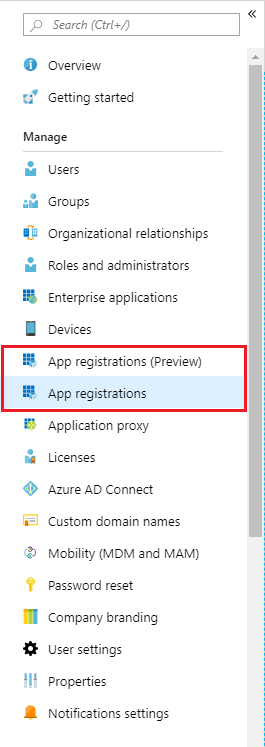 Azure Portal — Active Directory Menüsü