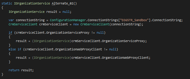 IOrganzationService ‘i CrmServiceClient kullanarak oluşturmak