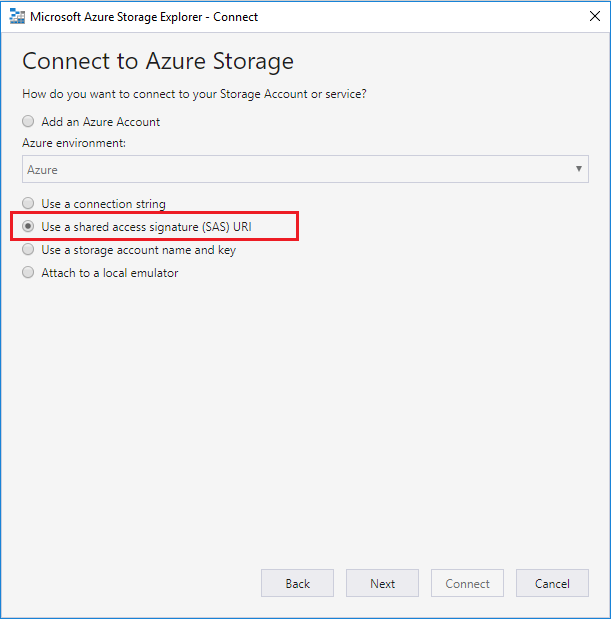 Azure Storage Explorer - Connect to Azure Storage