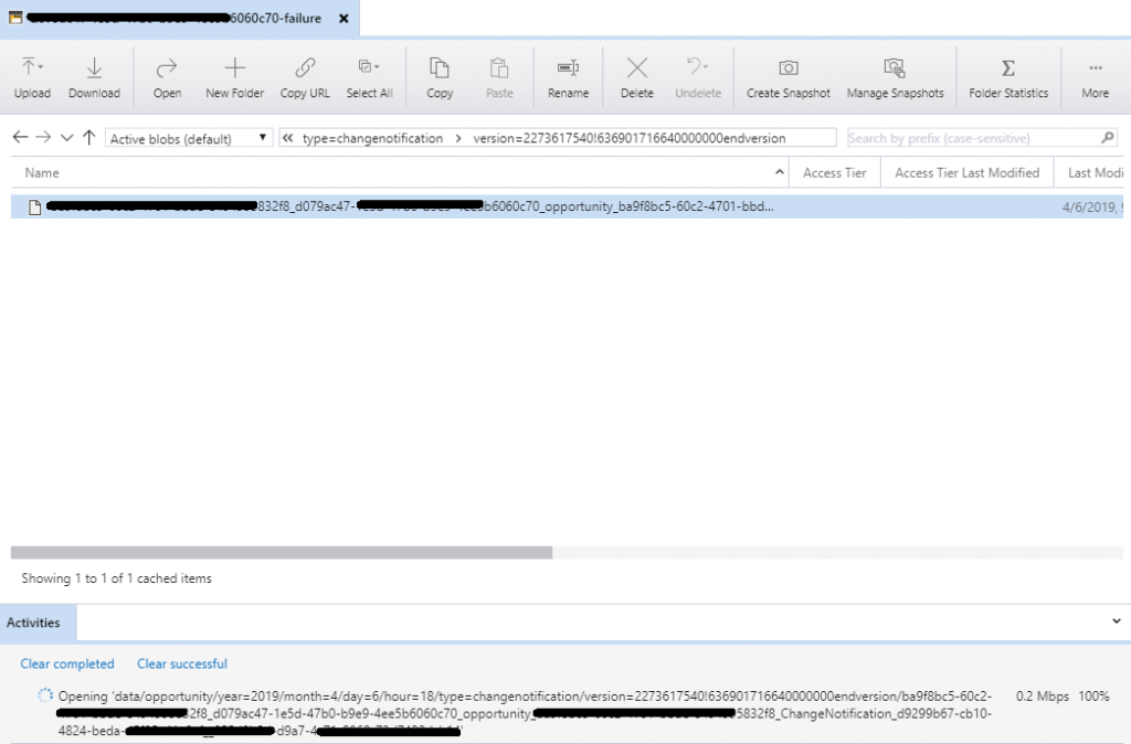 Azure Storage Explorer - Dosya Detay