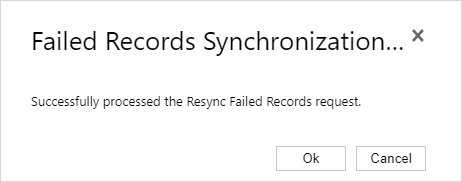 Data Export Profile - ReSync Failed Records Bilgilendirme Mesajı