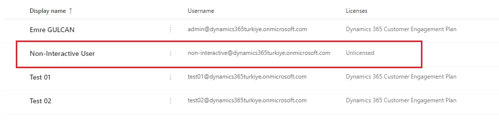 Office 365 Admin Center — Kullanıcı / Lisans Listesi