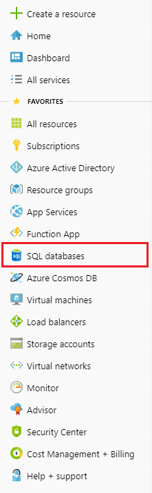 Azure Portal Menüsü