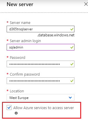 SQL Database Oluşturma — Server Ekleme Ekranı