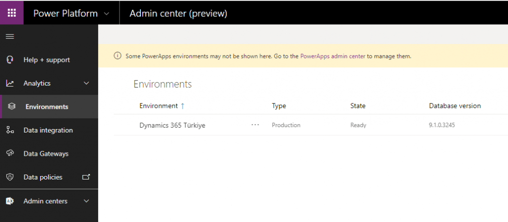 Dynamics 365 CE (CRM) Admin Paneli — yeni arayüz (preview)