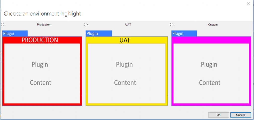 Connection Wizard — Set Environment Hightlight Ekranı