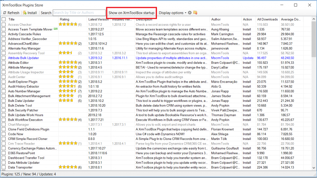 XrmToolBox Plugins Store (Eklenti Listeleme) Ekranı