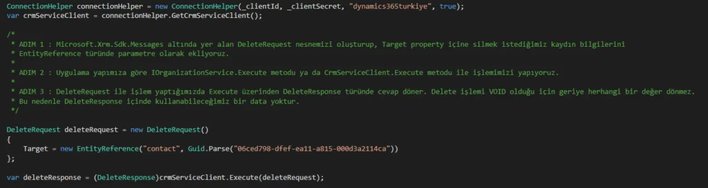 Microsoft.Xrm.Sdk.Messages.DeleteRequest