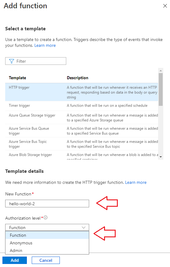 Azure Functions - HTTP Trigger